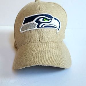 NFL Seattle Seahawks 7 1/4 Tan blue white green  logofront and back new Era hat